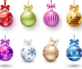 Beautiful christmas balls shiny vector 03