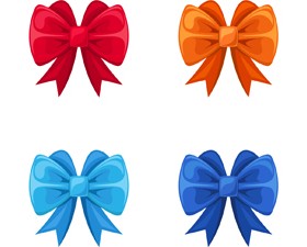 Beautiful colored bow vector material 01