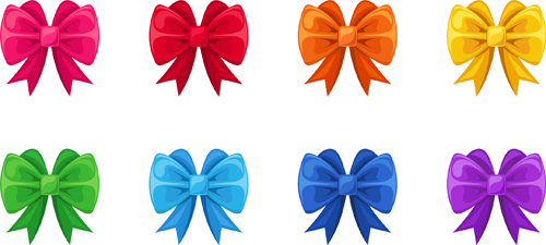 Beautiful colored bow vector material 01