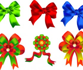Beautiful colored bow vector material 02