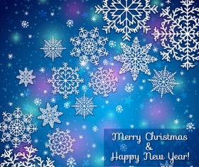 Beautiful snowflake christmas blue background vecor 01