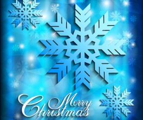 Beautiful snowflake christmas blue background vecor 02