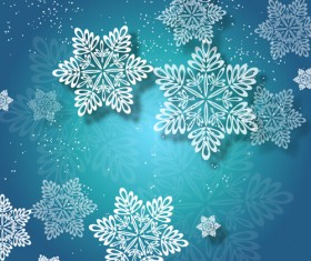 Beautiful snowflake christmas blue background vecor 03