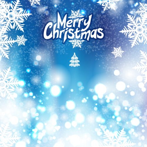 Beautiful snowflake christmas blue background vecor 04
