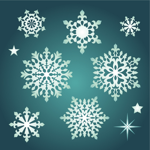 Beautiful snowflake pattern vectors 01