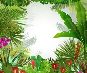 Beautiful tropical scenery vectors graphics 03