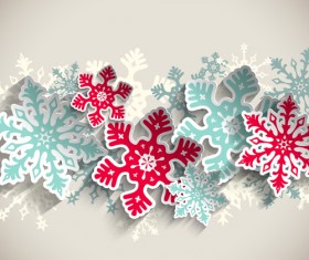 Beautifule paper snowflake christmas vector background 01