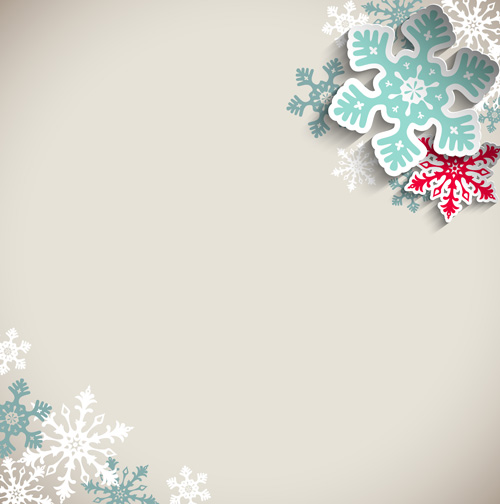 Beautifule paper snowflake christmas vector background 02