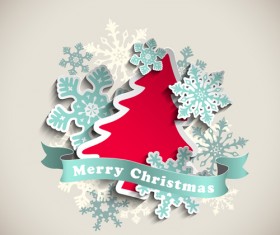 Beautifule paper snowflake christmas vector background 03