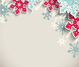 Beautifule paper snowflake christmas vector background 04