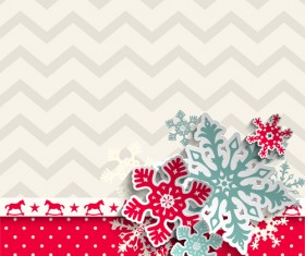 Beautifule paper snowflake christmas vector background 05