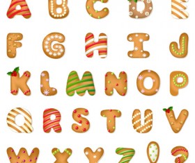 Biscuit alphabet cute vector