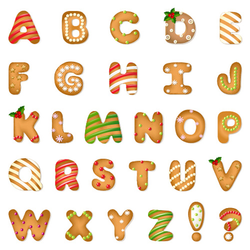 Biscuit alphabet cute vector