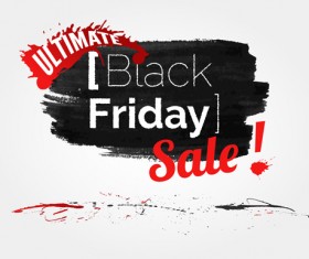 Black friday with ink sale background vector 01