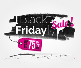 Black friday with ink sale background vector 02