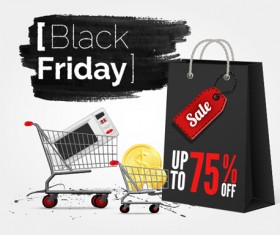 Black friday with ink sale background vector 04