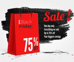 Black friday with ink sale background vector 05