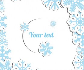 Blue snowflake christmas cards vector
