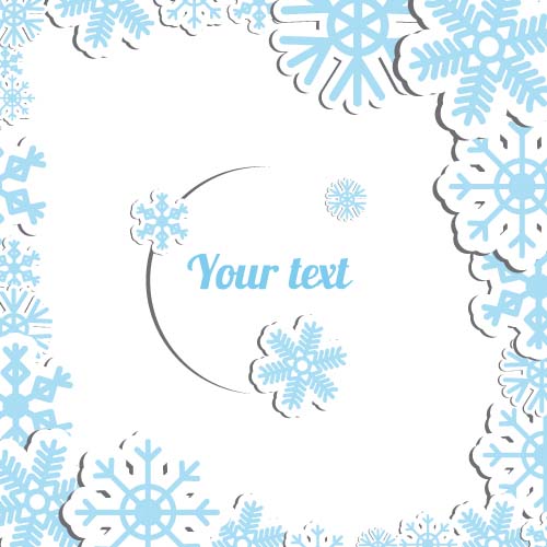 Blue snowflake christmas cards vector