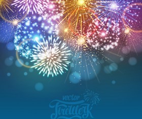 Blurs fireworks background art vector 03