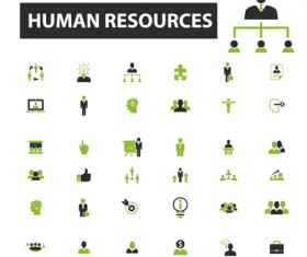 Business icons black with green vector 03