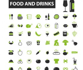 Business icons black with green vector 04