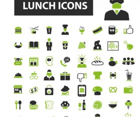 Business icons black with green vector 13