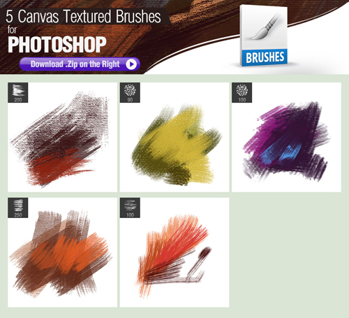 Canvas Textured Photoshop Brushes