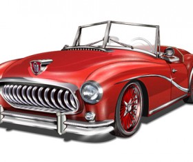 Car vintage poster design material vector 10