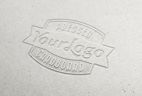 Cardboard logos template psd material