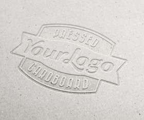 Cardboard logos template psd material