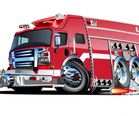 Cartoon fire truck vector material 04 free download