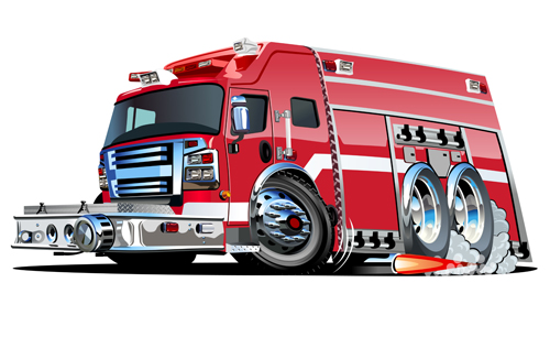 Cartoon fire truck vector material 01