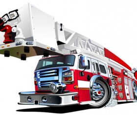 Cartoon fire truck vector material 02