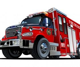 Cartoon fire truck vector material 05