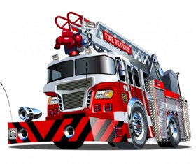 Cartoon fire truck vector material 07