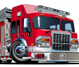 Cartoon fire truck vector material 08