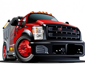Cartoon fire truck vector material 09