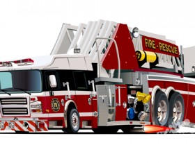 Cartoon fire truck vector material 10