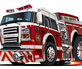 Cartoon fire truck vector material 04 free download