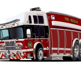 Cartoon fire truck vector material 13