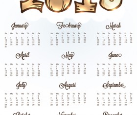 Cartoon funny 2016 calender vector material