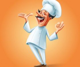 Cartoon funny chef vector material