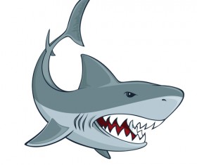 Cartoon funny shark vector material 02