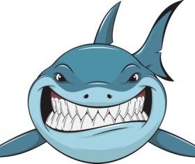 Cartoon funny shark vector material 03