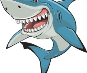 Cartoon funny shark vector material 04