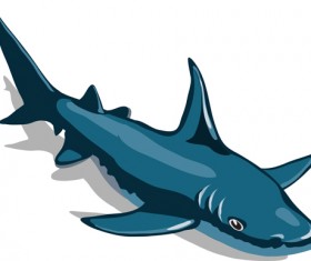 Cartoon funny shark vector material 07