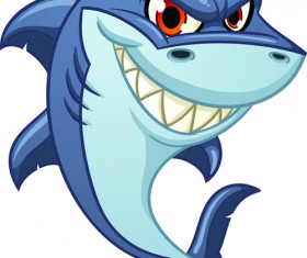 Cartoon funny shark vector material 08