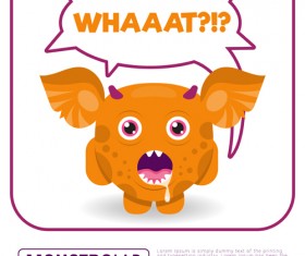 Cartoon madness monster with text box vector 02
