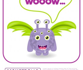 Cartoon madness monster with text box vector 03